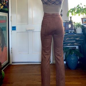 Soft brown dress or casual pants.